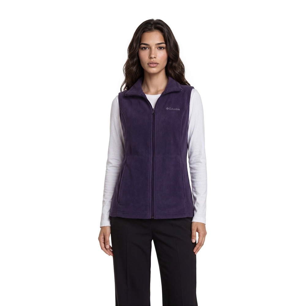 Columbia Benton Springs Fleece Vest Women's Size Large Purple Full Zip